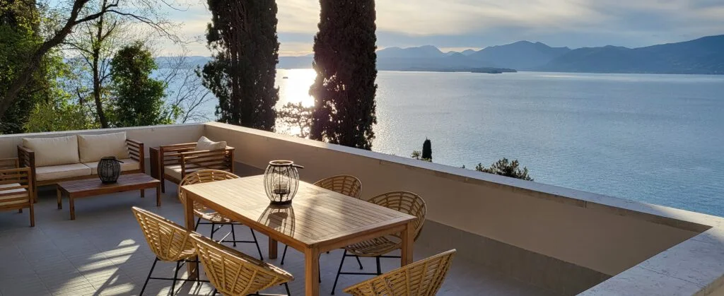 Terrace sunset view